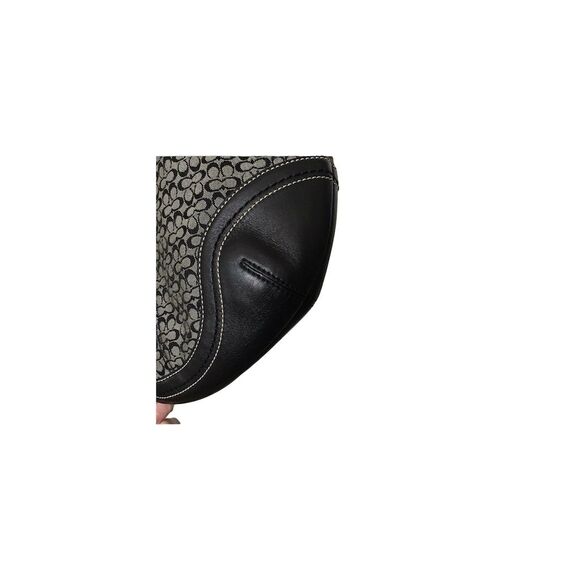 Vintage Coach Women's Shoulder Bag Black Gray Monogram Purse - Picture 6 of 8